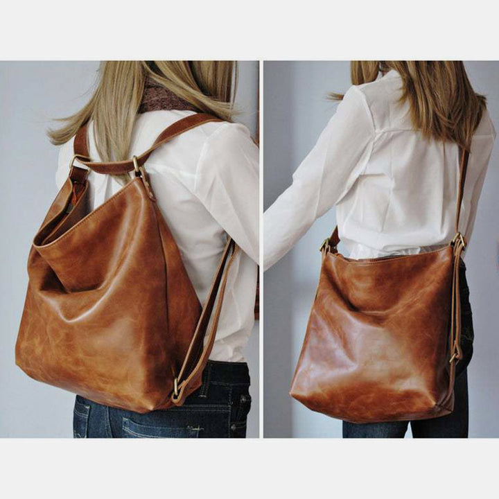 2-Wege-Verwendung Große Kapazität Vintage Rucksack Umhängetasche