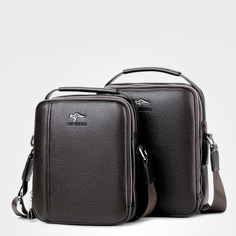Messenger Bag für Herren aus PU-Leder, minimalistische Business-Umhängetasche