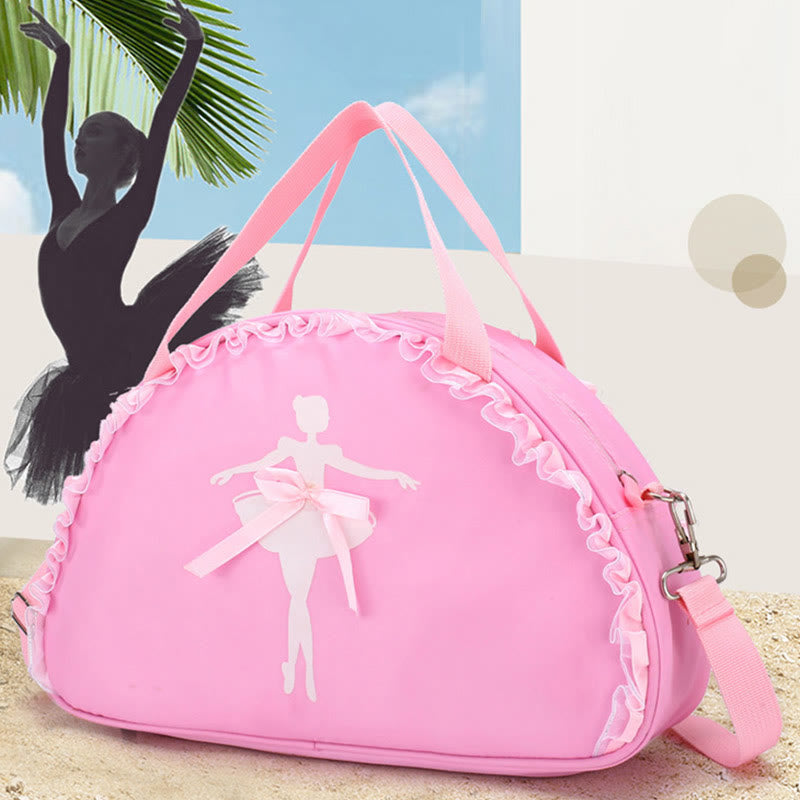 Mädchen Umhängetasche Handtasche Ballerina Muster Nylon Tanztasche
