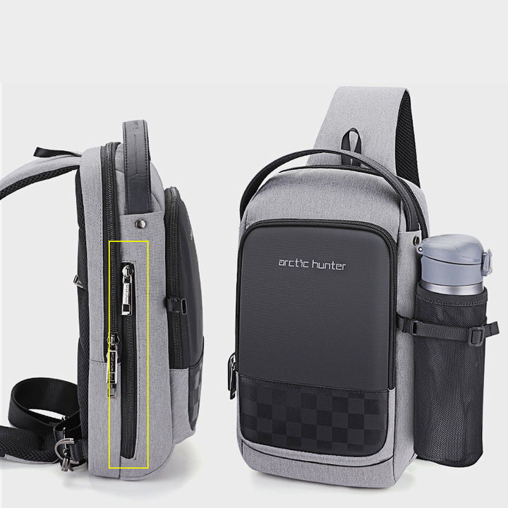 Große, diebstahlsichere, wasserdichte Schultertasche mit USB-Ladefunktion
