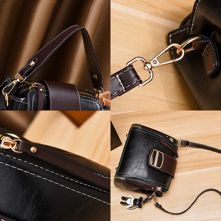 Top-Griff-Tasche für Damen, täglicher Einkaufsbeutel, Umhängetasche aus Leder