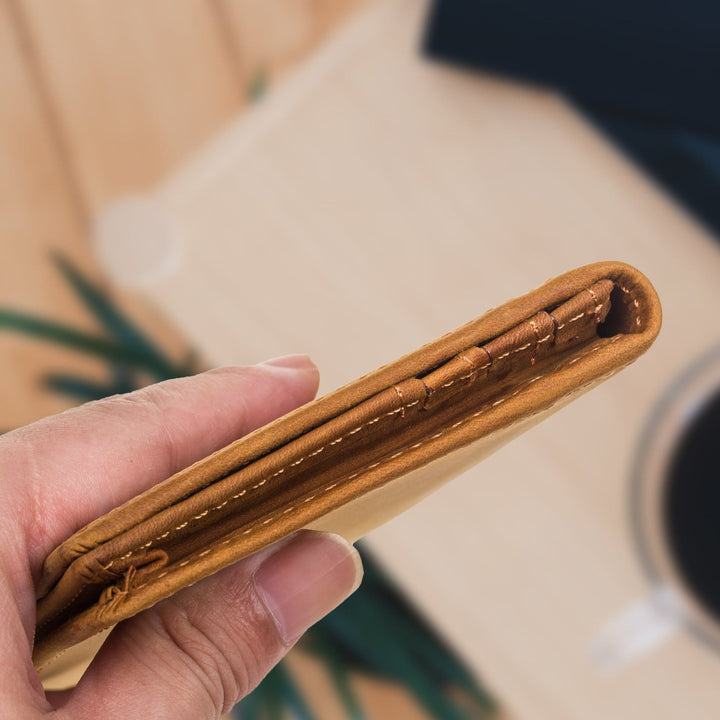 Geldbörse für Mann und Sohn, echtes Leder, ultradünn, Geldbörse