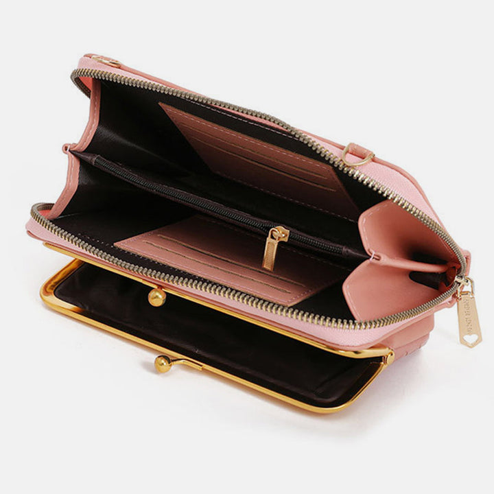 Kleine Umhängetasche Geldbörse Handytasche Damen Mini gewebtes Leder Schultertasche