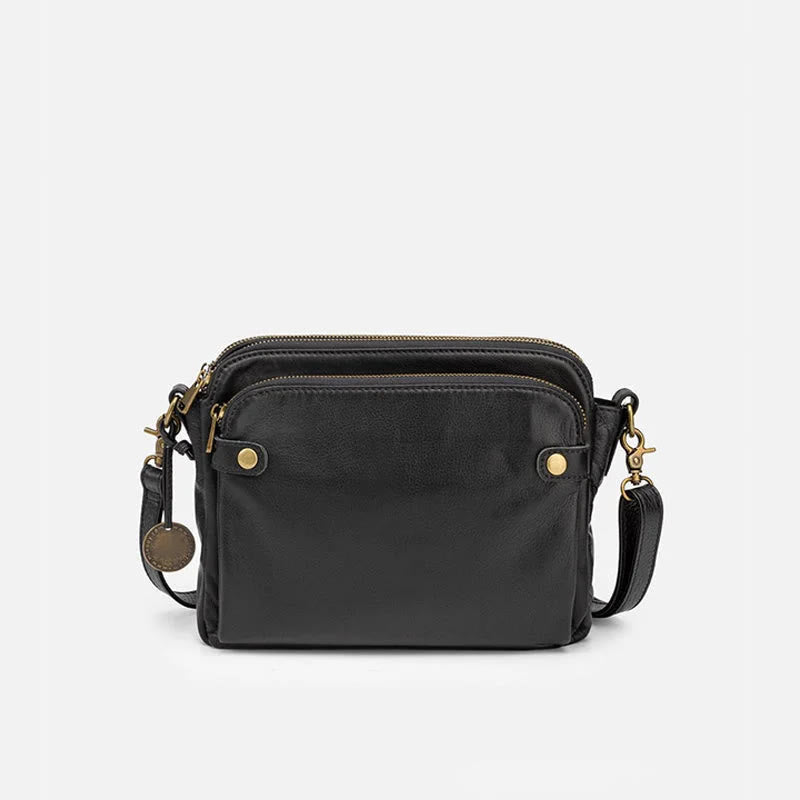 Vintage Dreilagige Umhängetasche aus Leder für Damen