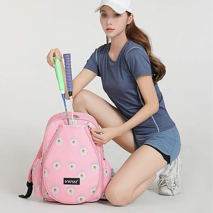 Badminton-Rucksack für Teenager mit Blumendruck, Sportschlägertasche