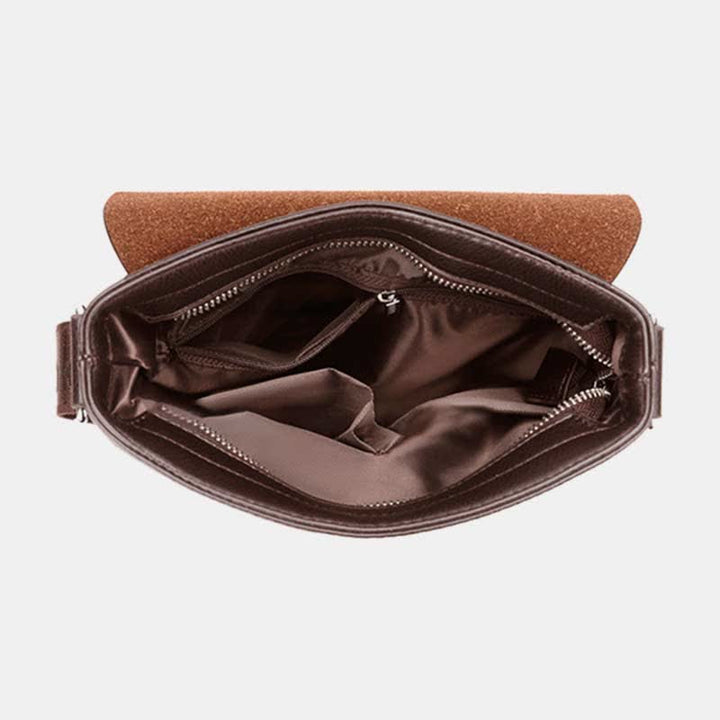 Kleine Umhängetasche aus kariertem Leder für Herren, für Geschäftsreisen
