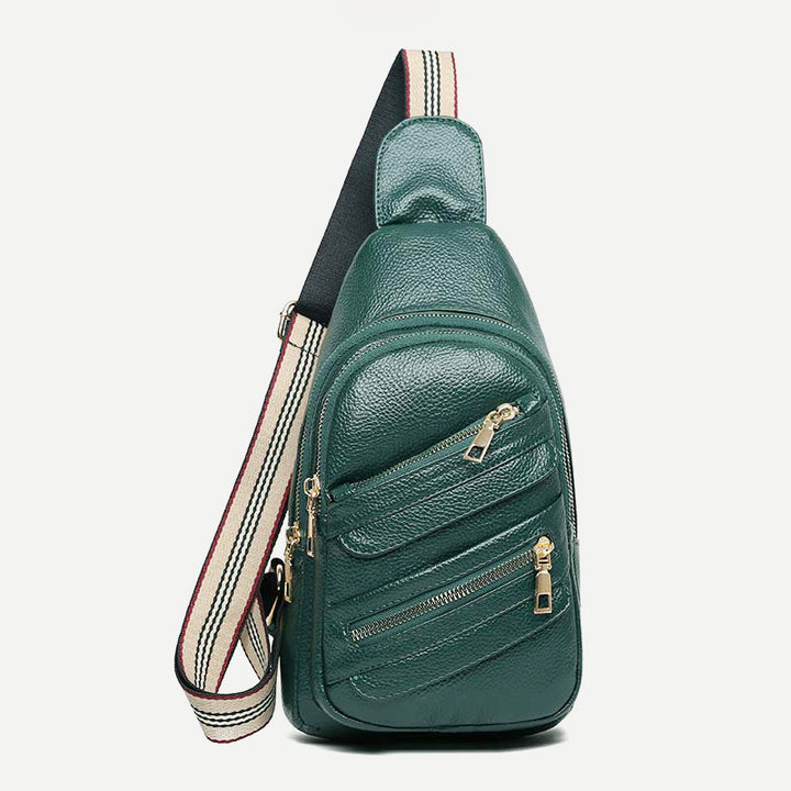 Sling Crossbody Rucksack Weiche Leder Schultertasche mit verstellbarem Riemen