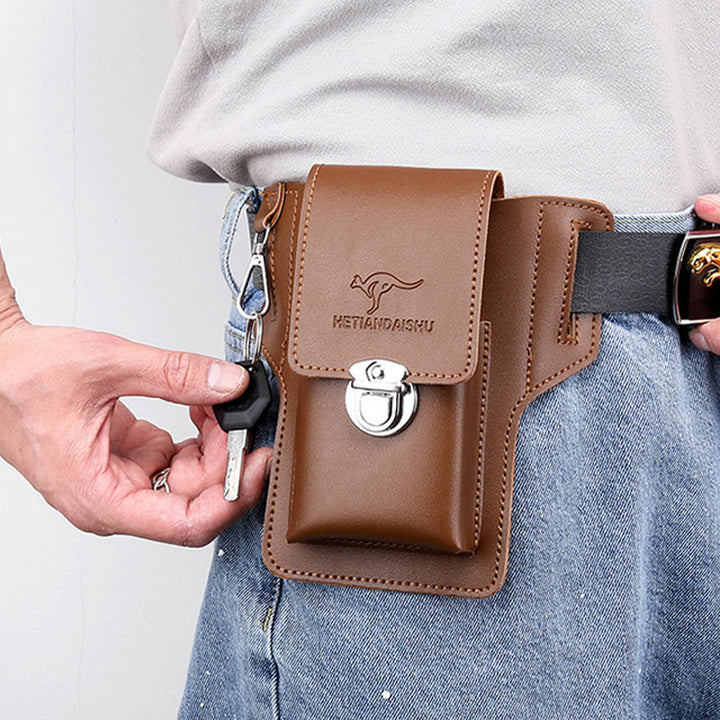 Leder-Handytasche für Gürtel, universelle Smartphone-Holster-Hüfttasche