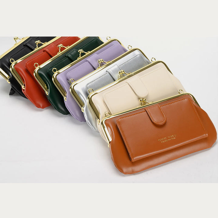 Handytasche für Damen, Umhängetasche mit Kette und mehreren Fächern