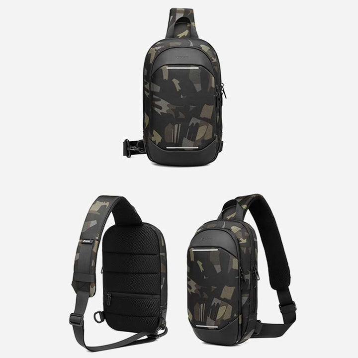 Schultertasche für Herren, Business-Umhängetasche mit USB-Ladefunktion
