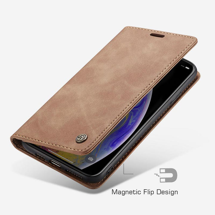 Leder-Handytasche, Handytasche für iPhone, Samsung, mit Kartenhalter, Geldscheinfach