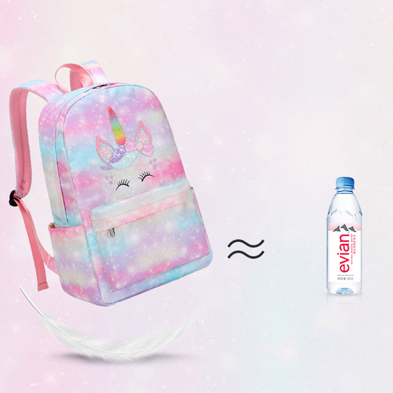 Einhorn-Schulrucksack für Mädchen, Kinder, Grundschule, Büchertasche, Lunchtasche-Set