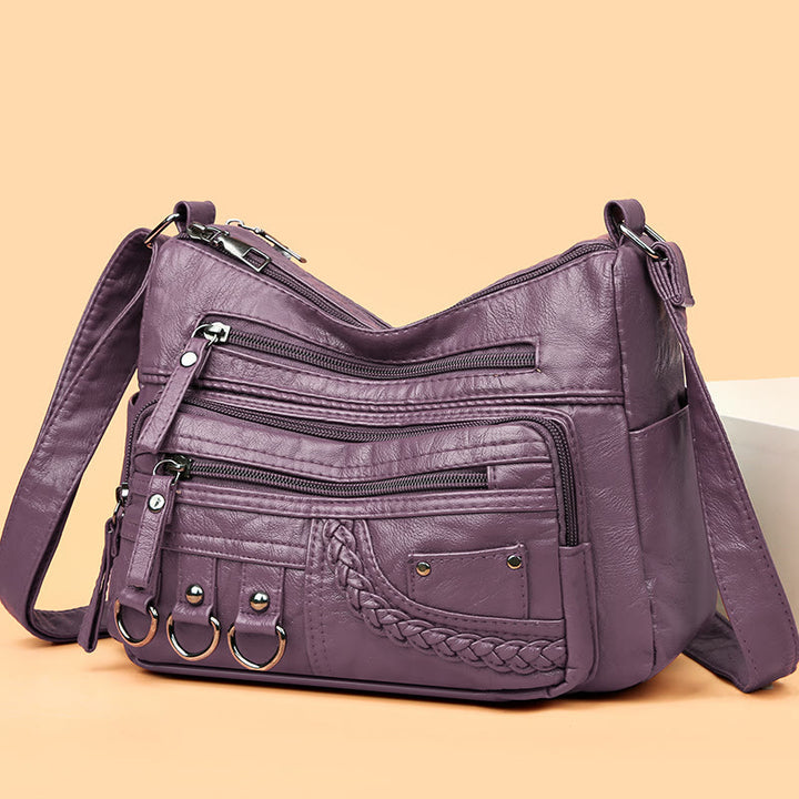 Umhängetasche für Damen, Twist-Muster, mehrere Taschen, Ledergeldbörse