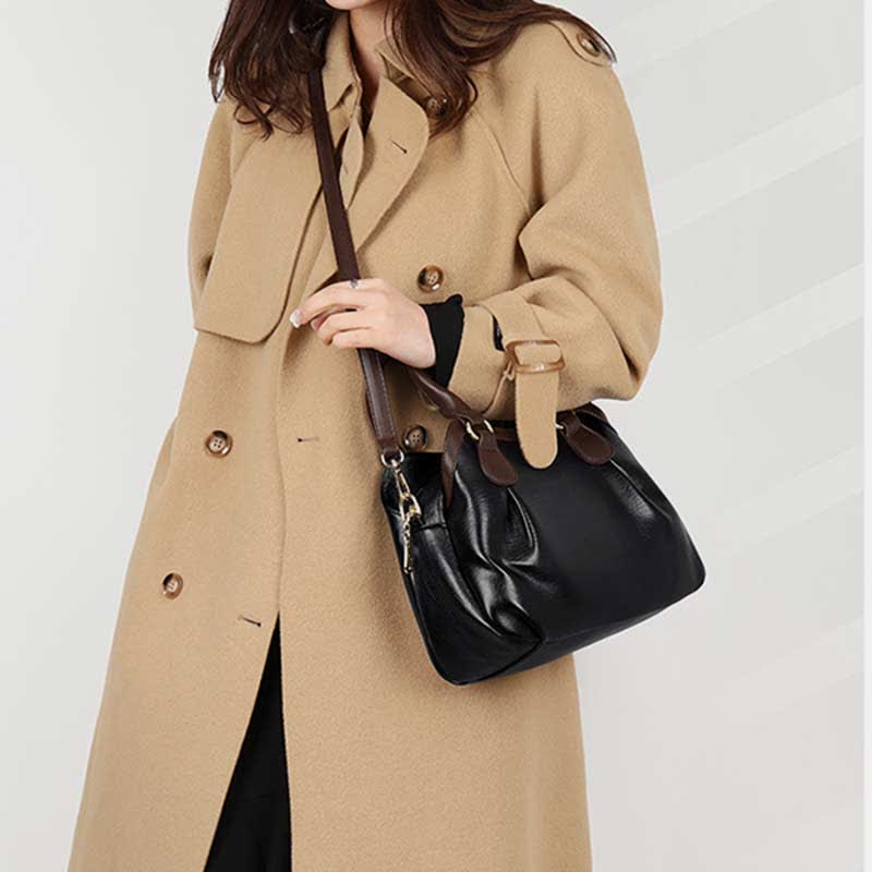 Tragetasche mit drei Fächern für Damen, große Hobo-Handtasche, Umhängetasche