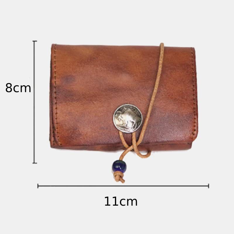Handgefertigte Retro-Geldbörse aus echtem Leder für Karten, Geldbörse für Männer und Frauen - image 15