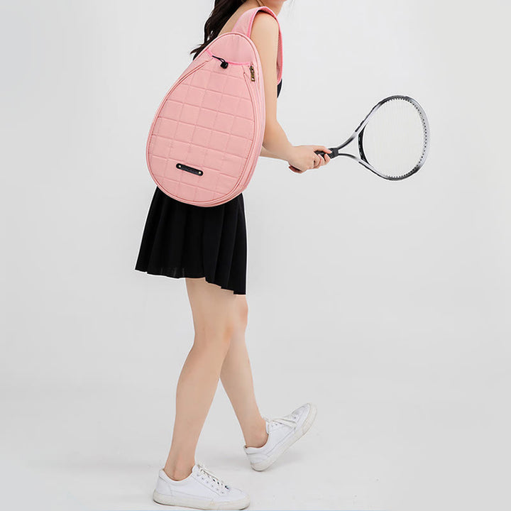 Schlägertasche für Damen, kariertes Muster, wasserdichte Umhängetasche aus Polyester