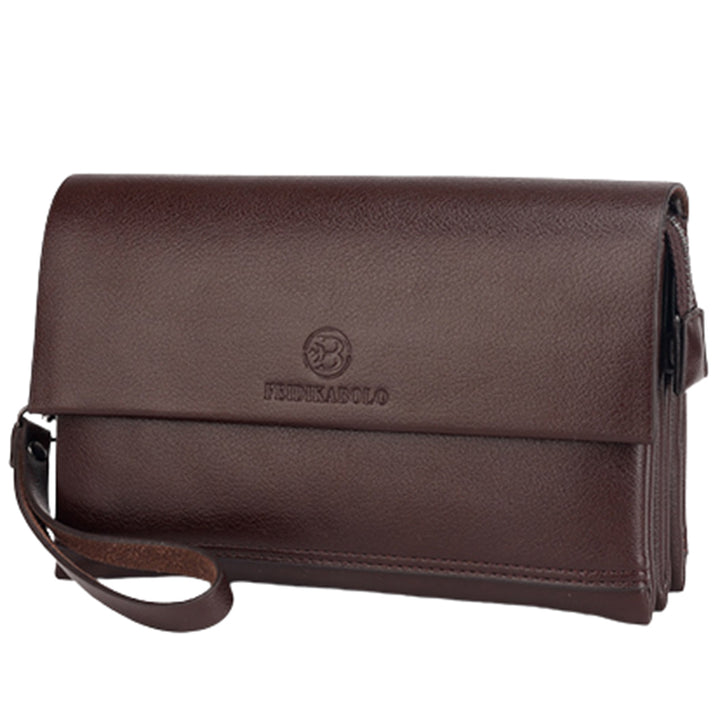 Leder-Clutch für Herren mit drei Fächern, Organizer, Handgelenktasche, Geldbörse