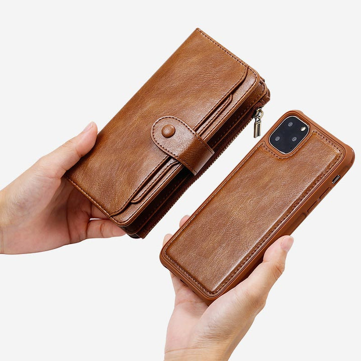 Abnehmbare magnetische Vintage-Brieftaschenhülle für das iPhone