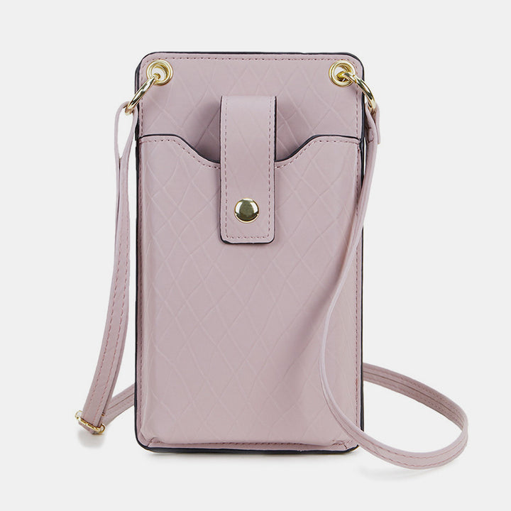 Umhängetasche aus Leder für Damen, universelle Handytasche mit Kartenfächern
