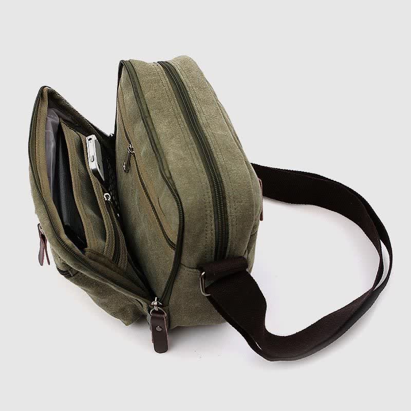 Retro Herren Canvas Messner Bag Casual Satchel Umhängetasche Schultertasche