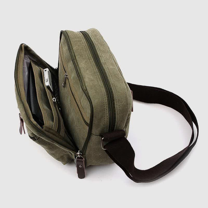 Retro Herren Canvas Messner Bag Casual Satchel Umhängetasche Schultertasche