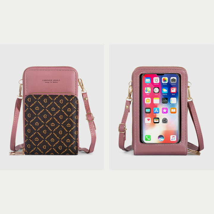 Handytasche für Damen, mehrere Farben, berührbarer täglicher Lederclip