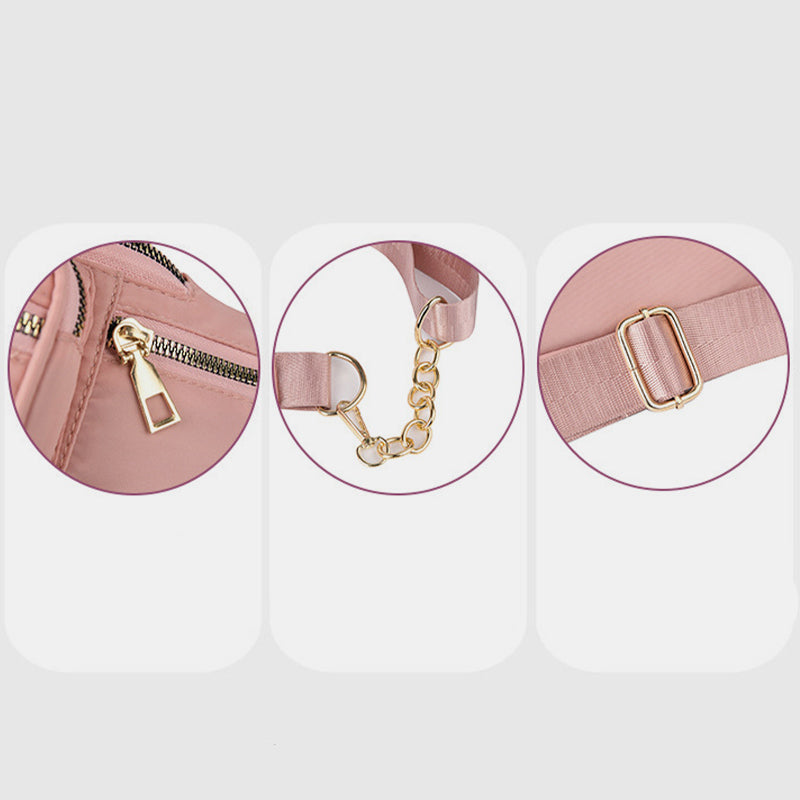 Leichte, funktionale Brust-Schultertasche für Damen mit Metallkettenriemen