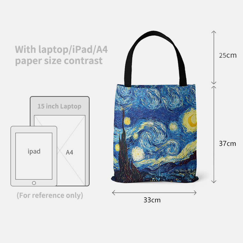 Schultertasche für Frauen mit Sternenhimmel, Ölgemälde, Leinwand, Strand