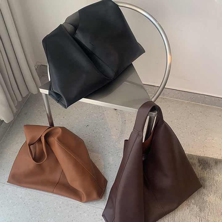 Große Tragetasche aus weichem Leder mit einzelner Schulter für Damen im Business-Stil