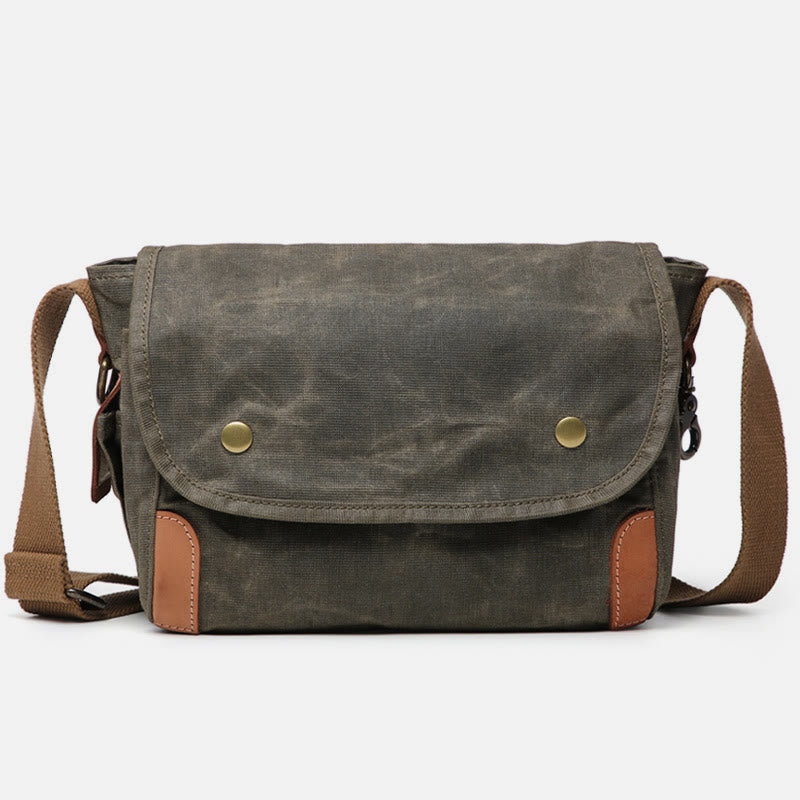 Retro-Umhängetasche für Männer, wasserdichte Commutor Canvas Messenger Geldbörse