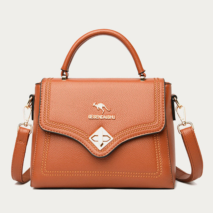 Klassische Tragetasche für den Weg zur Arbeit, minimalistische kleine Lederhandtasche