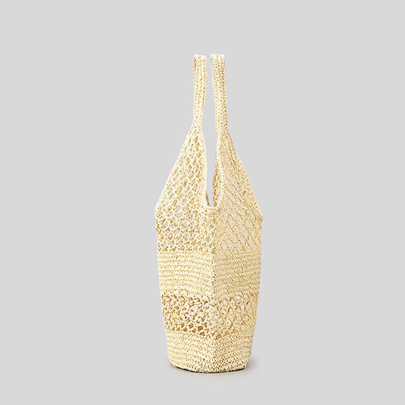 Strandtasche für Damen, gestrickte Retro-Handtasche mit ausgehöhlter Öffnung - image 20