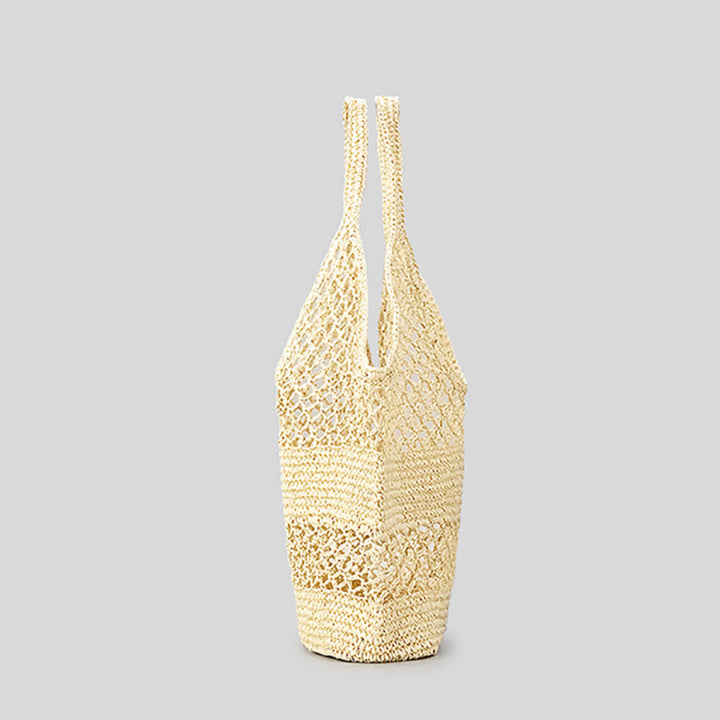 Strandtasche für Damen, gestrickte Retro-Handtasche mit ausgehöhlter Öffnung - image 20