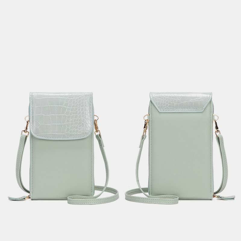 Schlanke, leichte Umhängetasche aus Leder für Damen, Handytasche, Kreditkartenhalter