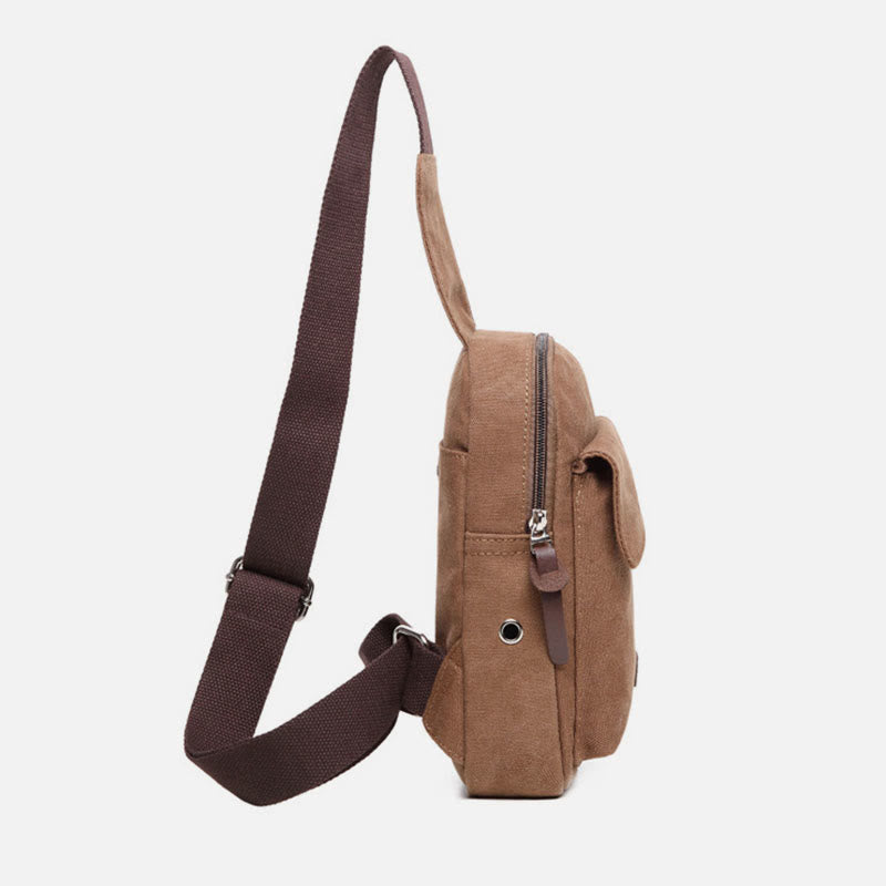 Sling Bag für Herren, multifunktionale Brusttasche aus Canvas für Outdoor-Sport und Freizeit