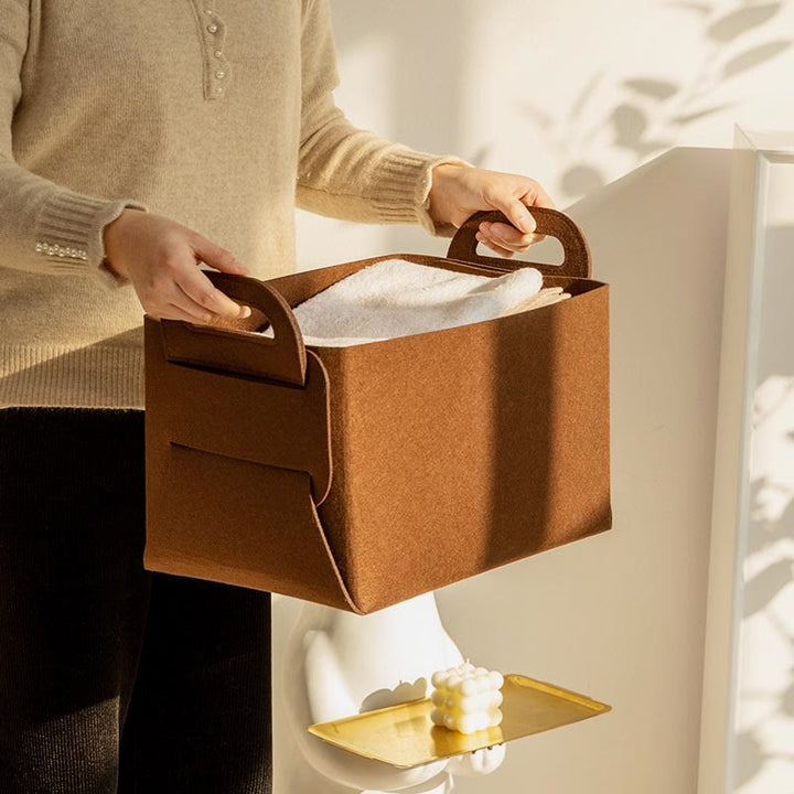Aufbewahrungstasche für Zuhause, tragbar, Filz, Kleidung, Organizer, Korb, Snackbox