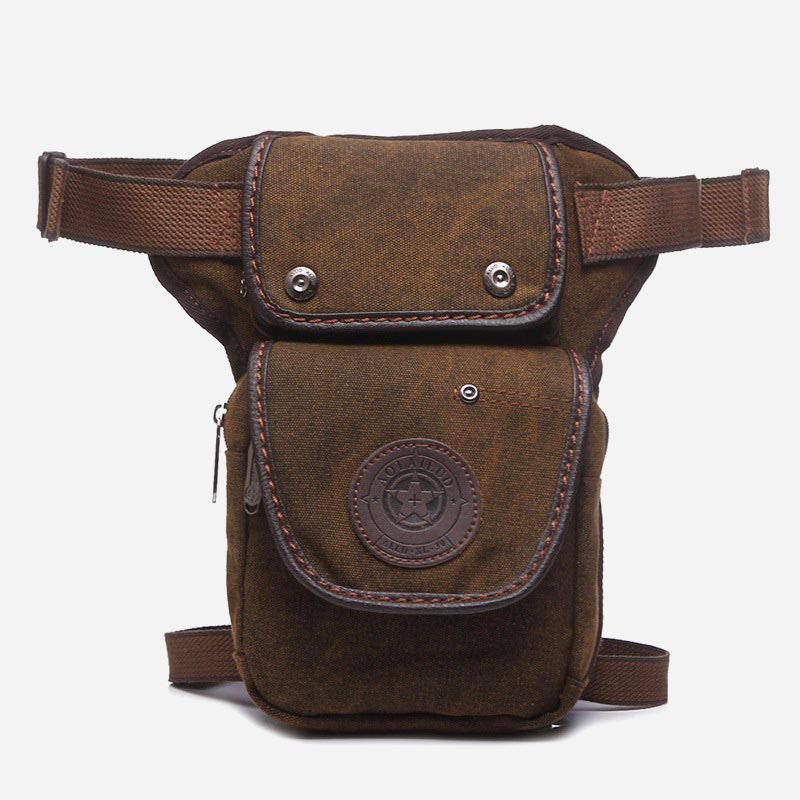 Retro-Beintasche für Herren, Outdoor-Sport, Umhängetasche aus Canvas