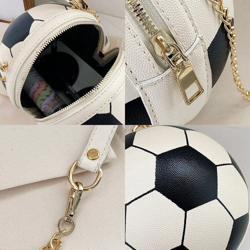 Runde Mini-Tasche im Basketball-Fußball-Look mit einzigartigem Design