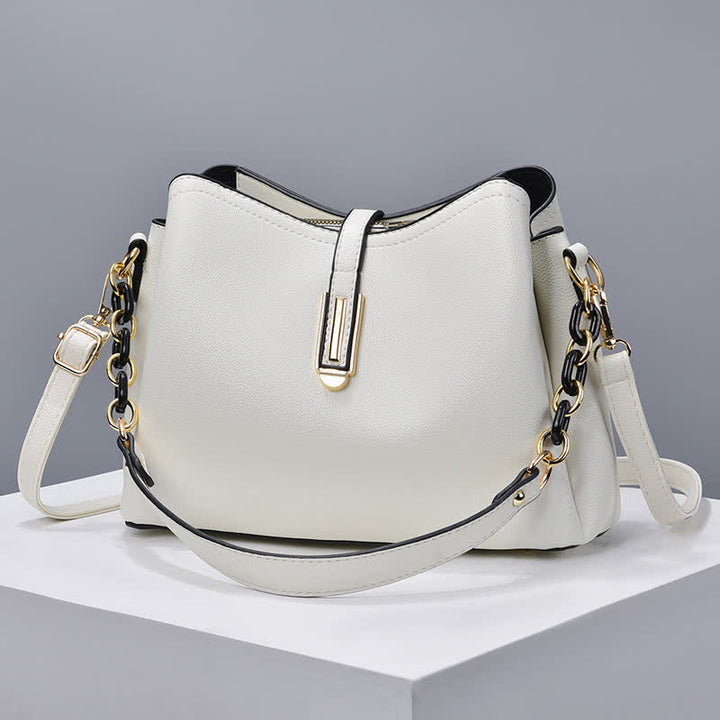 Umhängetasche für Damen, elegante Handtasche aus PU mit großem Fassungsvermögen