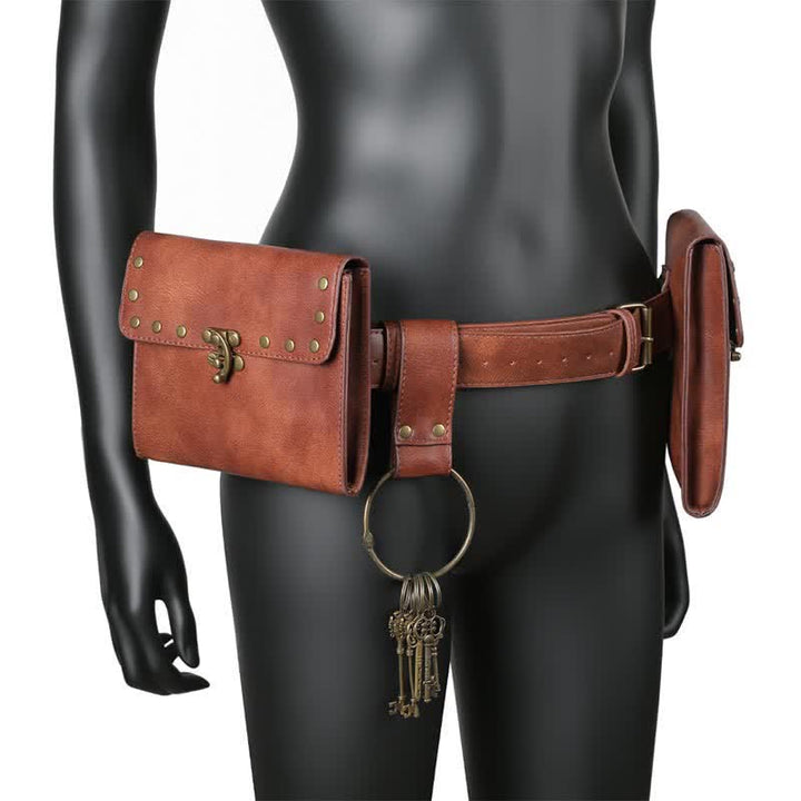 Mittelalterliche Renaissance-Gürteltasche, Gürtelholster mit Gürtel-Schlüsselanhänger