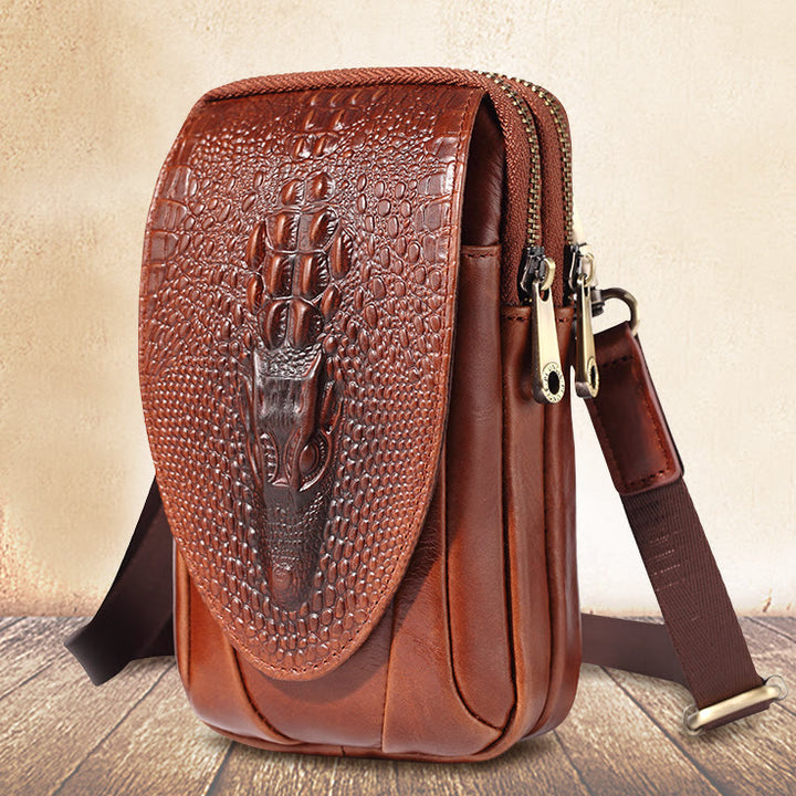 Handytasche aus Leder für Herren, langlebig, multifunktional, zum Tragen auf dem Gürtel, Hüfttasche