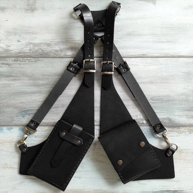 Retro-Telefon-Schulterholster aus Leder mit verstellbaren Riemen für tägliche Kostümpartys