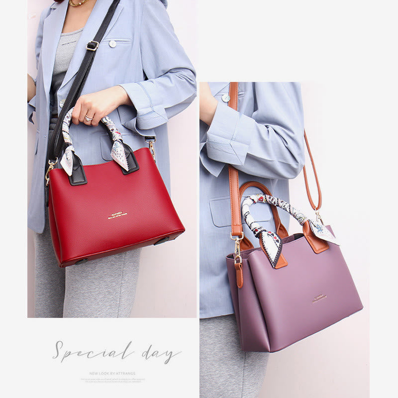 Elegante Handtasche für Damen, abnehmbarer Seidengriff, Umhängetasche für Damen
