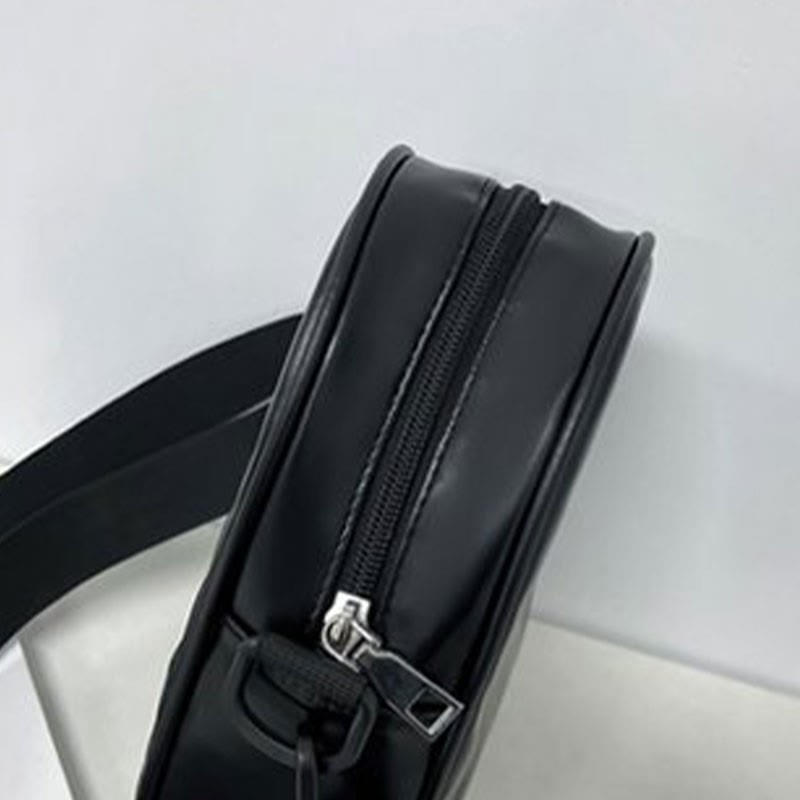 Umhängetasche für den Außenbereich, lustiges gesichtsloses Muster, Lederpaket