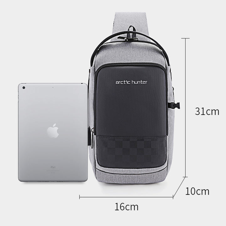 Große, diebstahlsichere, wasserdichte Schultertasche mit USB-Ladefunktion