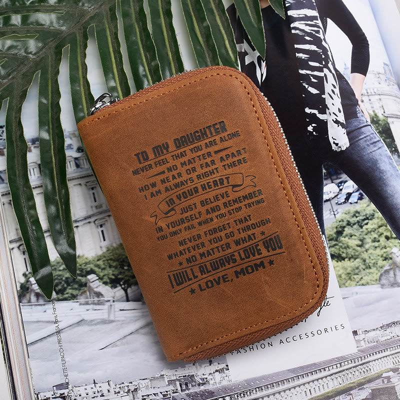RFID-geschützte Brieftasche für Familienkartenhalter aus Leder als Geschenk