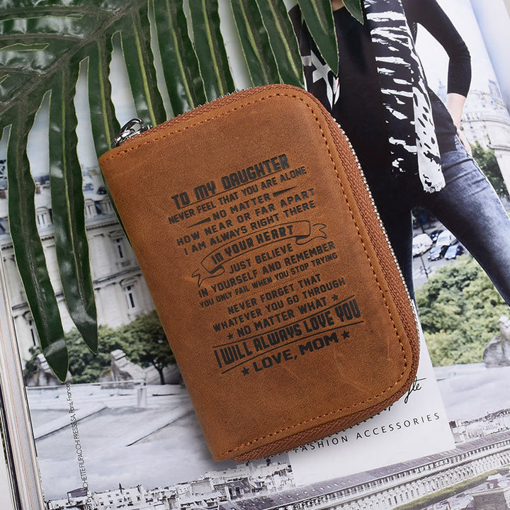 RFID-geschützte Brieftasche für Familienkartenhalter aus Leder als Geschenk