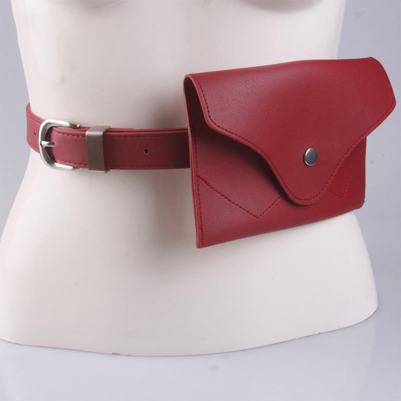 Stilvolle Hüfttasche Vegan Leder Umschlag Damen Gürteltasche