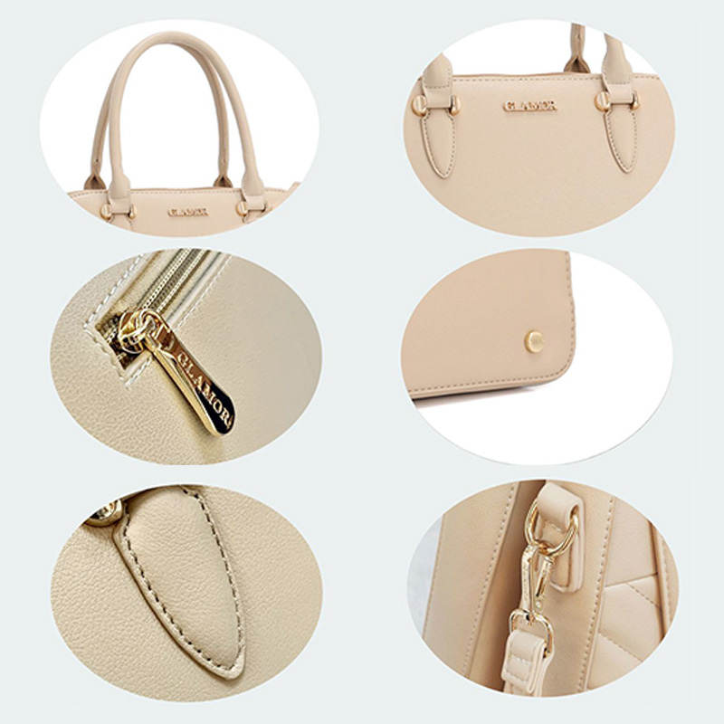 Solide Multi-Carry-Handtasche mit Muschel-Print