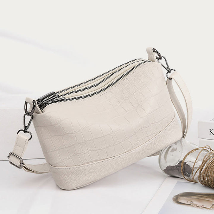 Einfache Umhängetasche für Damen mit Krokodildruck, Retro-Tagestasche